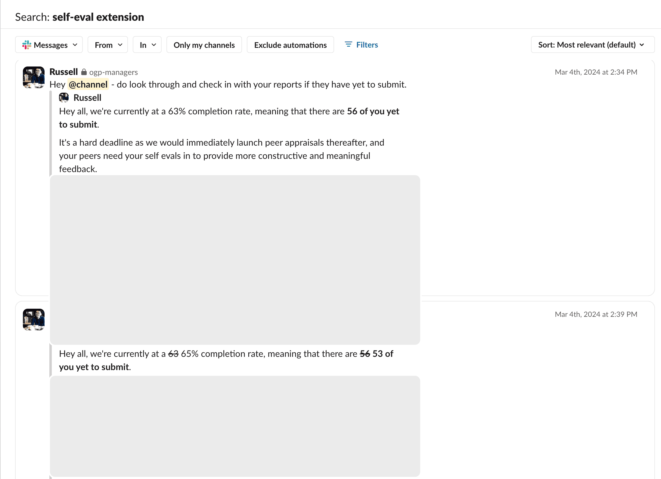 Performance review moment - blank document